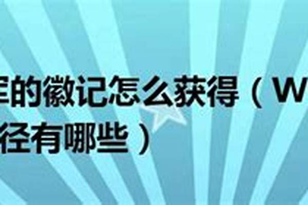 冠军徽记怎么获得