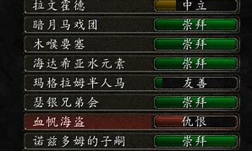 阵营声望从仇恨到中立