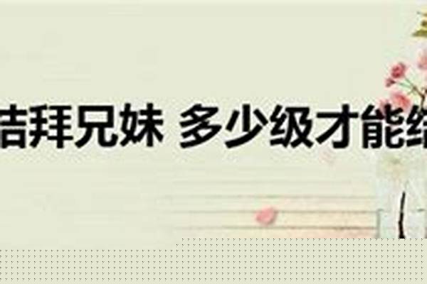 多少级才能结拜兄弟(结拜多少好友度)