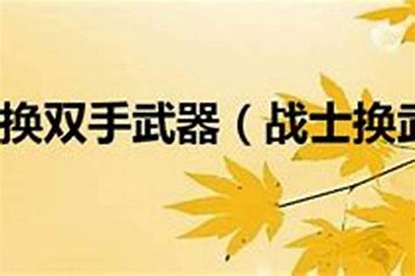 战士宏怎么一键换双手武器