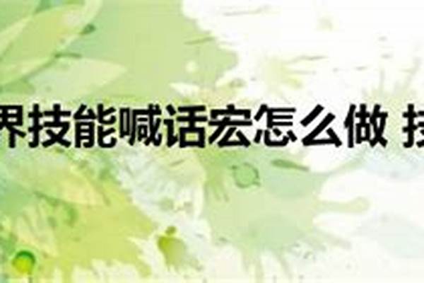 技能喊话宏怎么做