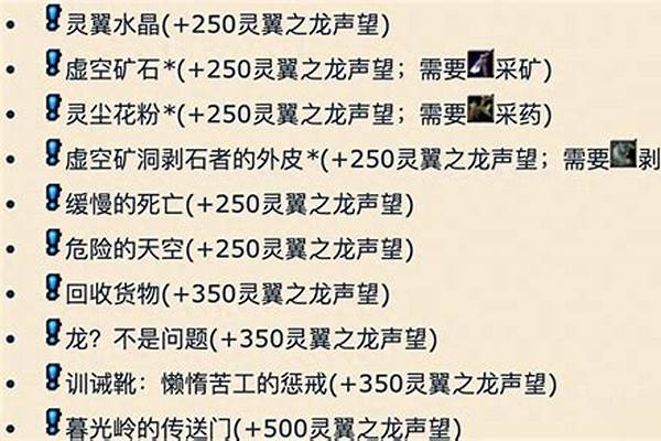 灵翼之龙声望怎么开启